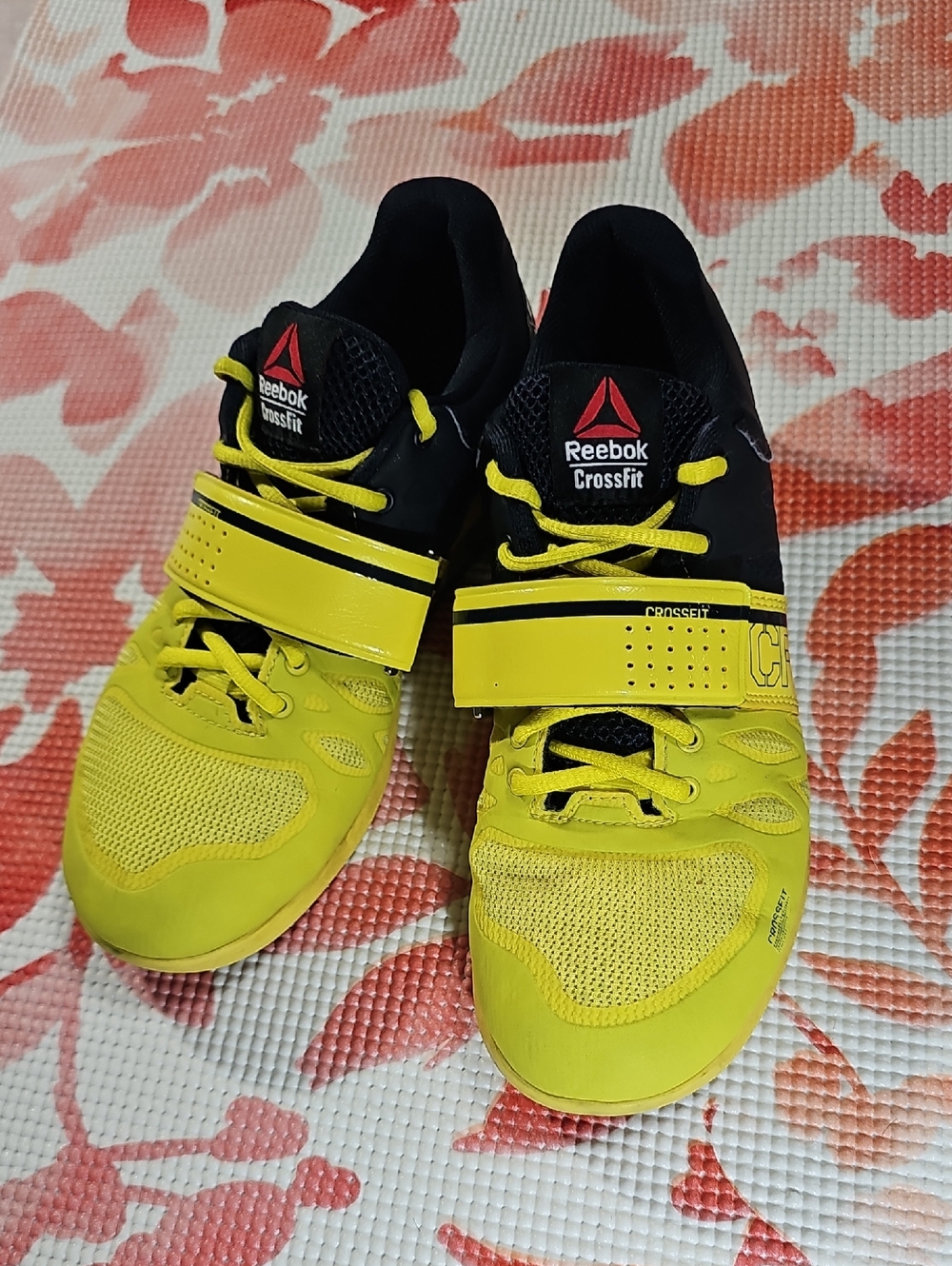 Reebok CrossFit Lifter Plus 2.0 Yellow Black Weightlifting Shoes M45396 Mens 7.5